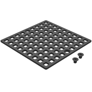 4" Shower Drain Cover Replacement Matte Black, Shower Drain Grate Square Shower Drain Strainer Grid for Bathroom Floor