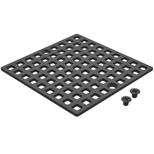 4" Shower Drain Cover Replacement Matte Black, Shower Drain Grate Square Shower Drain Strainer Grid for Bathroom Floor