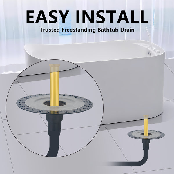 Freestanding Bathtub Drain Rough-In Kit Brass Tail Pipe