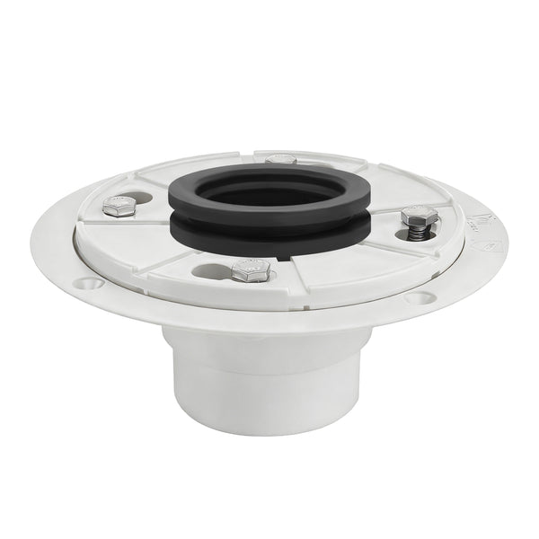 Shower Drain Base With Rubber Gasket  for Linear Drain 2" Outlet PVC Material  UGDB001-PVC