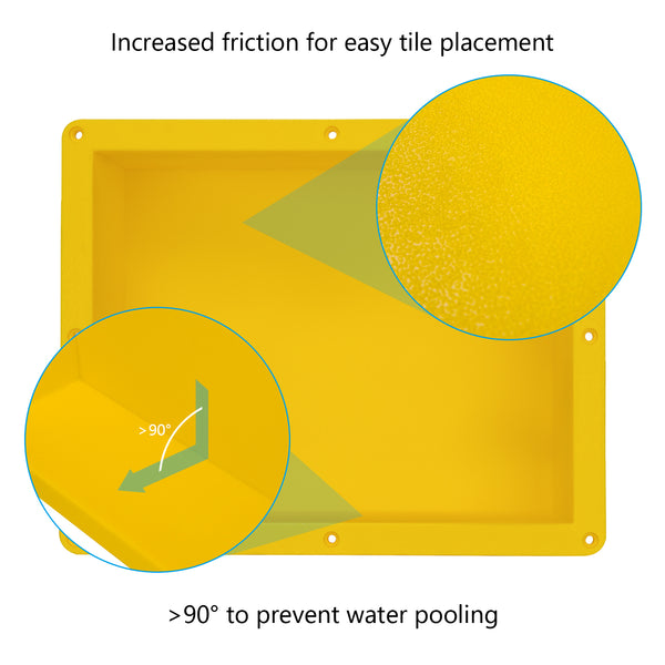 Shower Niche Ready to Tile Rectangle 16"×14"×4"D Flush Mount Bathroom Shelf, Insert Shower Shelf