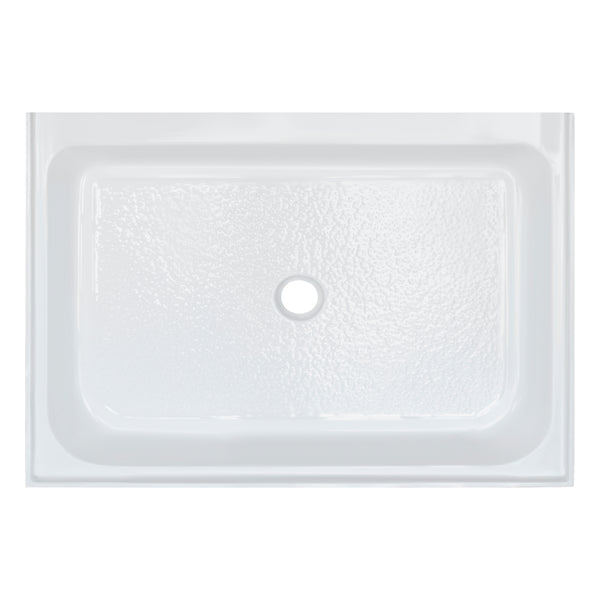 Acrylic Shower Base 48X36X5-1/2in Single Threshold and Center Drain in White