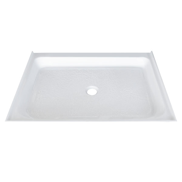 Acrylic Shower Base 48X36X5-1/2in Single Threshold and Center Drain in White