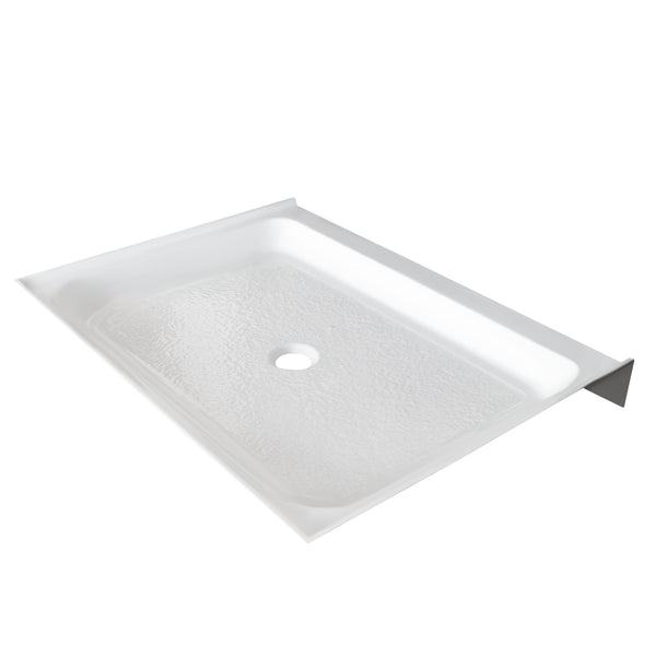Acrylic Shower Base 48X36X5-1/2in Single Threshold and Center Drain in White