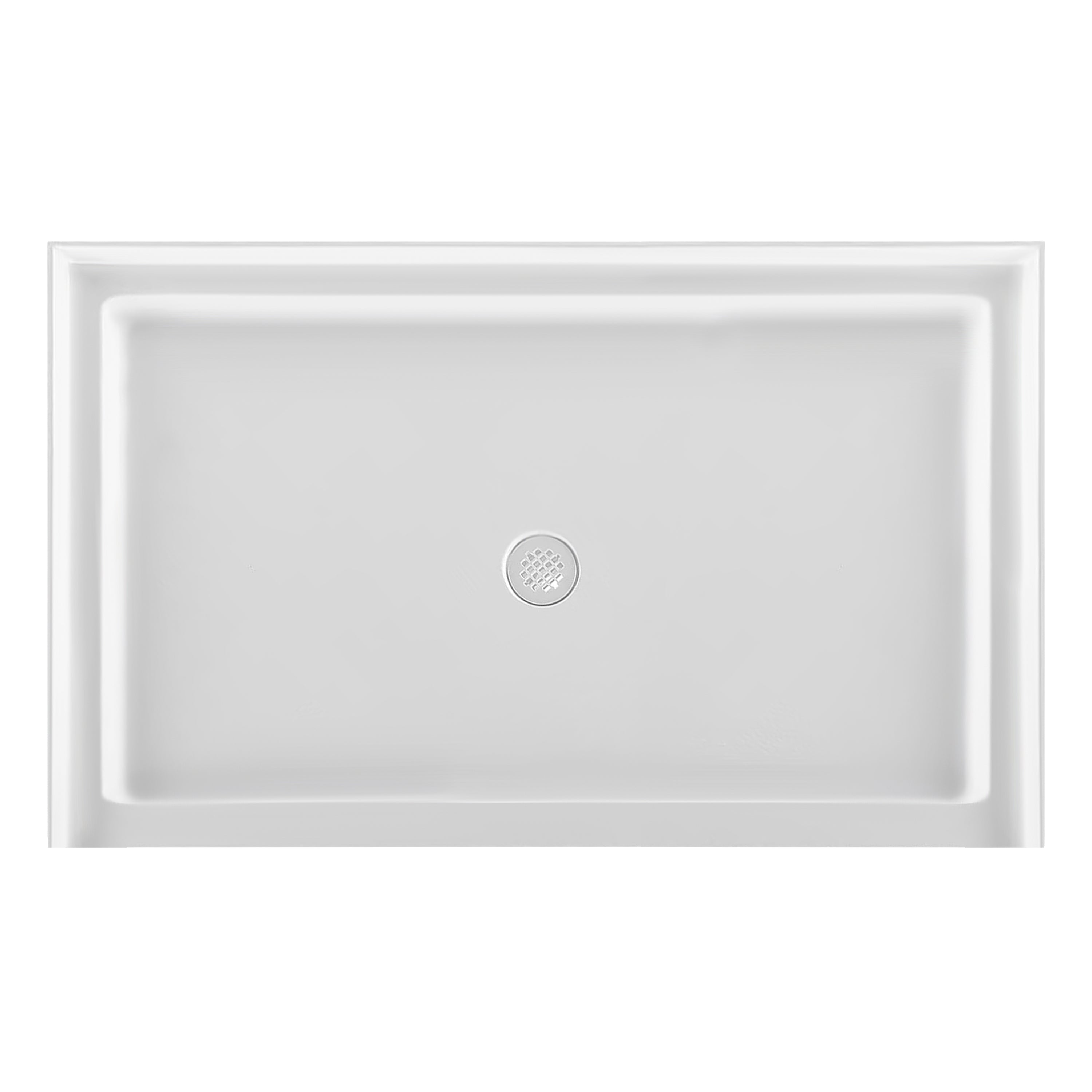 Acrylic Shower Base 60X36X5-1/2in Single Threshold and Center Drain in White