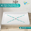 Acrylic Shower Base 60X36X5-1/2in Single Threshold and Center Drain in White