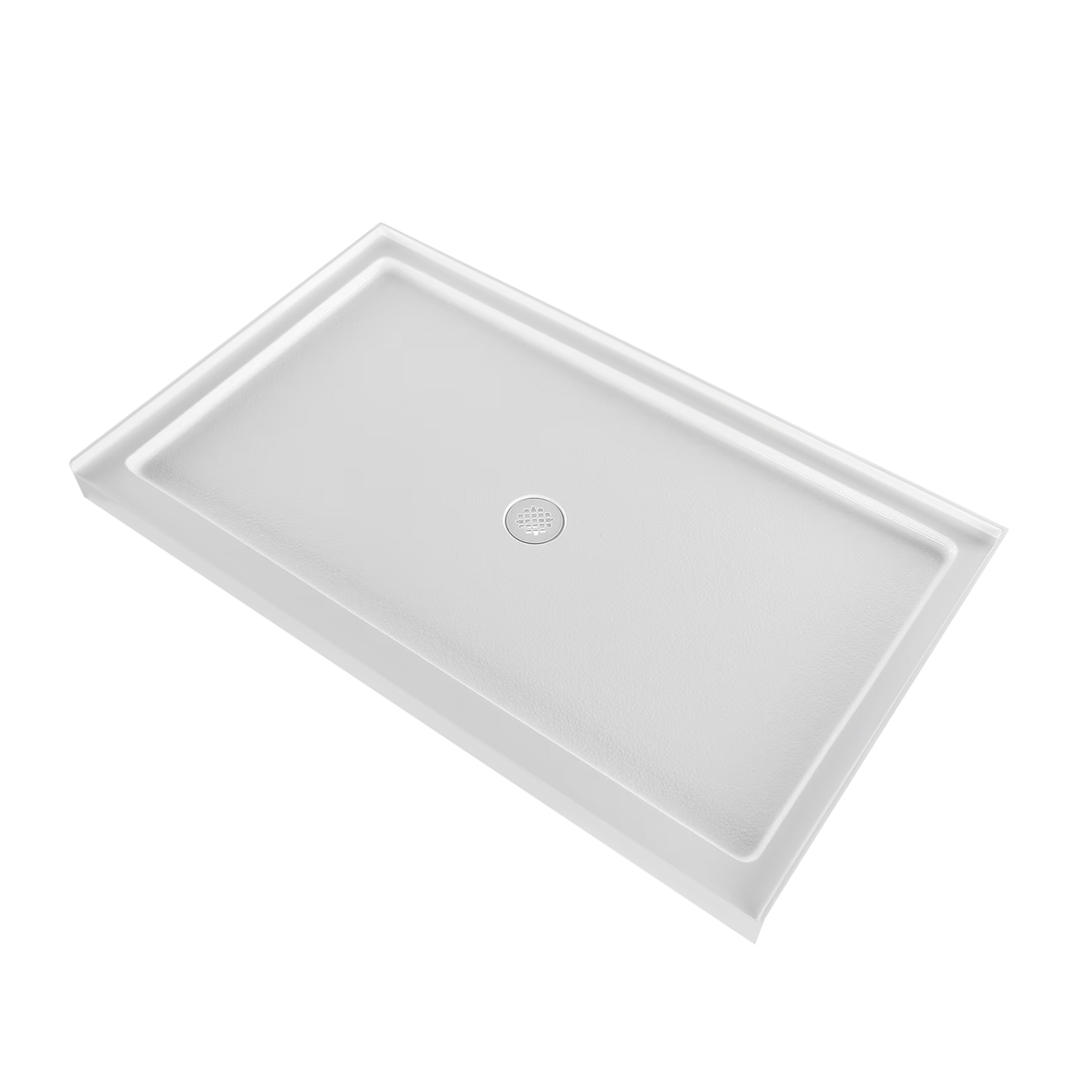 Acrylic Shower Base 60X36X5-1/2in Single Threshold and Center Drain in White