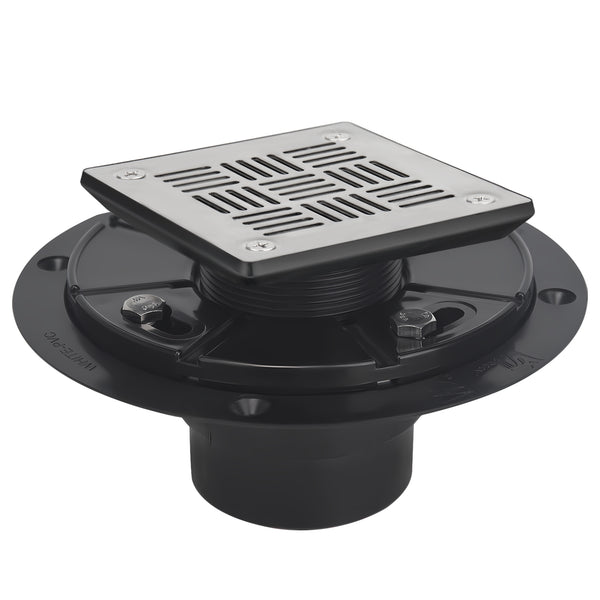 Square Shower Drain for Low Profile Show Pan Drain, ABS Construction Neo Style