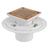 PVC Square Shower Drain for Low Profile Show Pan Drain with Grating Dip Bronze Finish