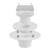 Square Shower Drain Low Profile Show Pan Drain with SS304 Grating Mission Style PVC Construction