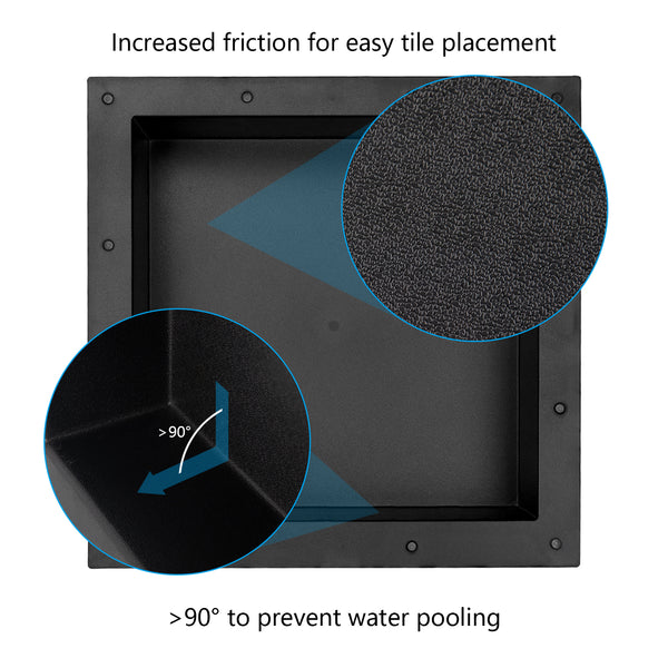 17"×17" Recessed Shower Niche with Texture Ready for Tile   UGSN1717