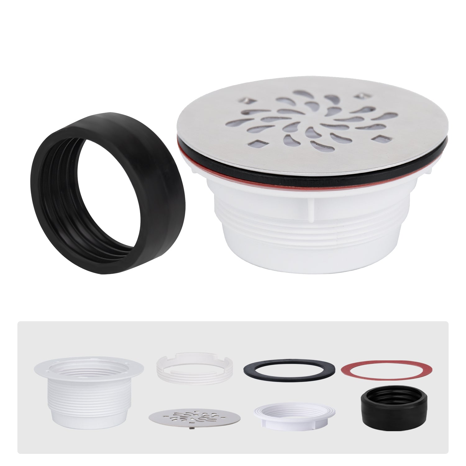 No Caulk shower Drain for Fiberglass /Acrylic Shower Base for 2