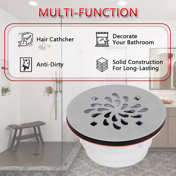 No Caulk shower Drain for Fiberglass /Acrylic Shower Base for 2" Pipe   UGTD002