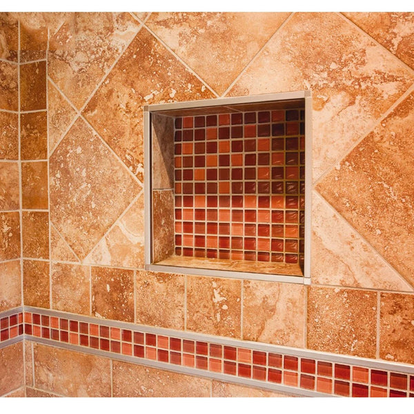 16''×16'' Single Square Shower Niche Ready to Tile Flapped Over Design UGSN1616