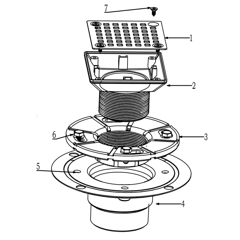 Square Shower Drain for Low Profile Show Pan Drain with SS304 Grating Oval Style Bronze Finish