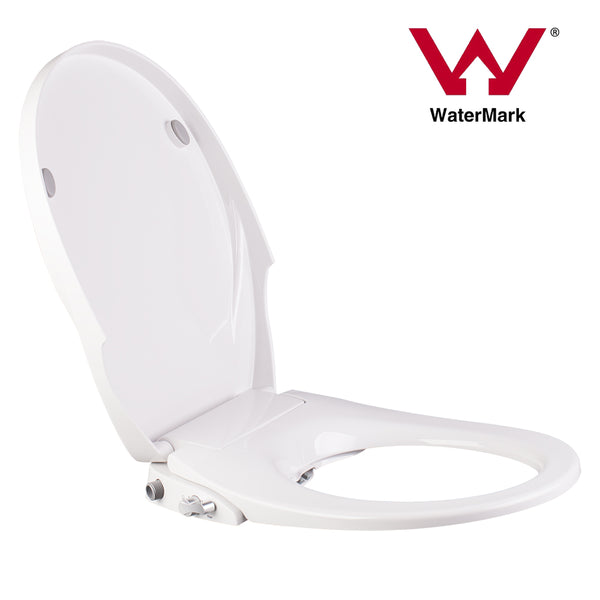 Soft close Dual Nozzles Non-Electric Bidet Toilet Seat in White | Easy Installation and Slim Design
