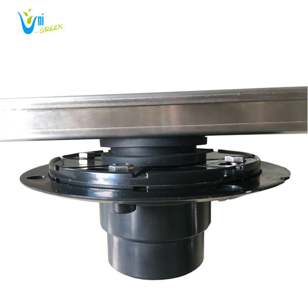 24 Inch Linear Shower Floor Drain and Drain Base with Rubber Gasket